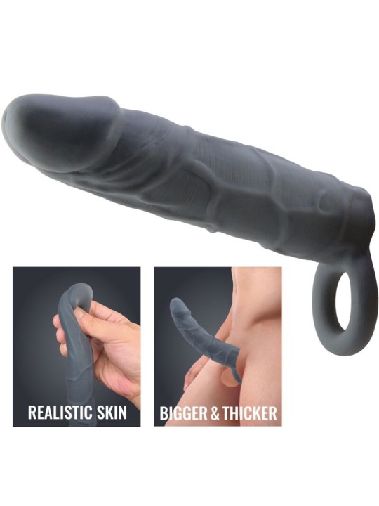 PRETTY LOVE FUNDA DE PENE DE PIEL REALISTICA GRIS OSCURO