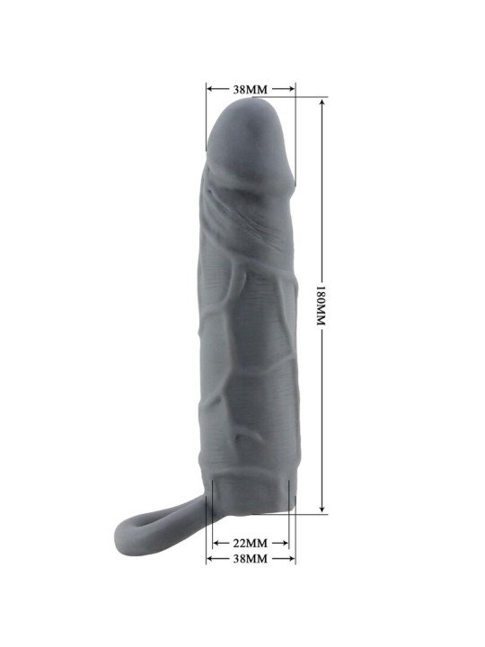 PRETTY LOVE FUNDA DE PENE DE PIEL REALISTICA GRIS OSCURO