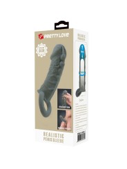 PRETTY LOVE FUNDA REALISTICA ALARGADORA Y RETARDANTE PARA PENE GRIS