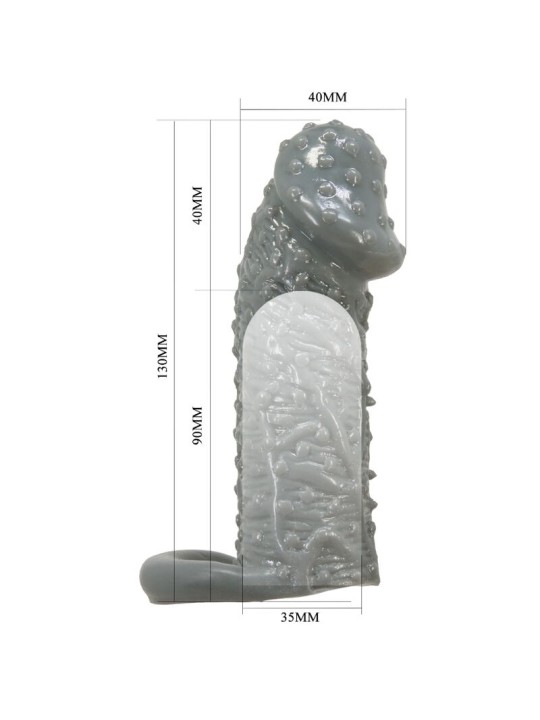 PRETTY LOVE FUNDA REALISTICA ALARGADORA Y RETARDANTE PARA PENE MODELO 2 GRIS