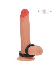 INTENSE BOBBY ANILLO DOBLE PARA PENE SILICONA NEGRO