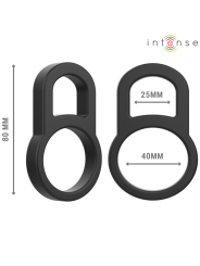 INTENSE BOBBY ANILLO DOBLE PARA PENE SILICONA NEGRO
