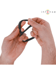 INTENSE BOBBY ANILLO DOBLE PARA PENE SILICONA NEGRO