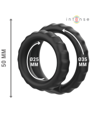 INTENSE DEWEY ANILLO DOBLE PARA PENE SILICONA NEGRO MODELO 2