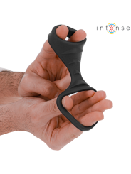 INTENSE THEO ANILLO DOBLE PARA PENE SILICONA NEGRO MODELO 3