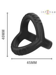 INTENSE CARSON ANILLO DOBLE PARA PENE SILICONA NEGRO MODELO 4