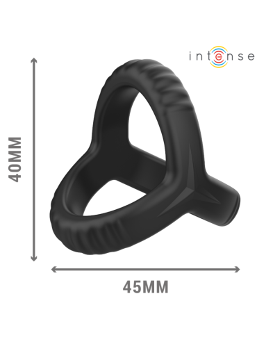 INTENSE CARSON ANILLO DOBLE PARA PENE SILICONA NEGRO MODELO 4