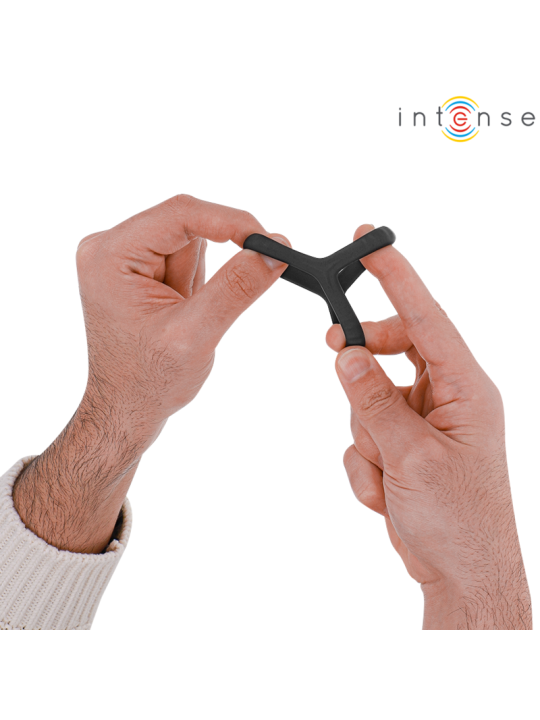 INTENSE CARSON ANILLO DOBLE PARA PENE SILICONA NEGRO MODELO 4