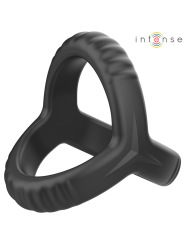 INTENSE CARSON ANILLO DOBLE PARA PENE SILICONA NEGRO MODELO 4
