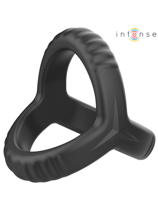 INTENSE CARSON ANILLO DOBLE PARA PENE SILICONA NEGRO MODELO 4
