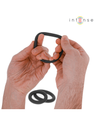 INTENSE HUGH 3 ANILLOS BASICOS PARA PENE SILICONA NEGRO