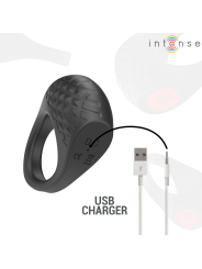 INTENSE CLOVER ANILLO VIBRADOR PENE 10 VIBRACIONES NEGRO