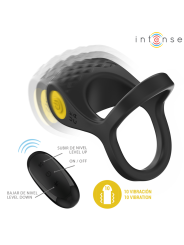 INTENSE ALEX ANILLO DOBLE VIBRADOR PENE 10 VIBRACIONES NEGRO