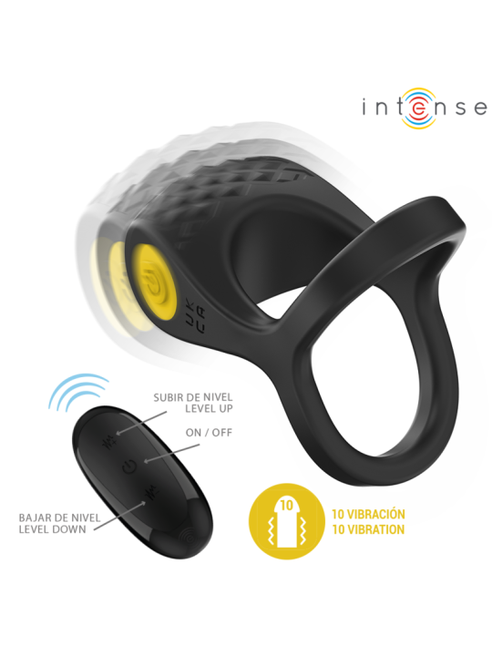 INTENSE ALEX ANILLO DOBLE VIBRADOR PENE 10 VIBRACIONES NEGRO