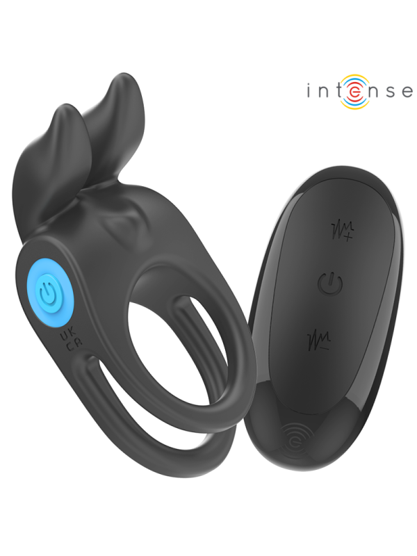 INTENSE SAM ANILLO DOBLE VIBRADOR PENE 10 VIBRACIONES NEGRO