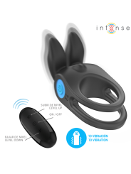INTENSE SAM ANILLO DOBLE VIBRADOR PENE 10 VIBRACIONES NEGRO