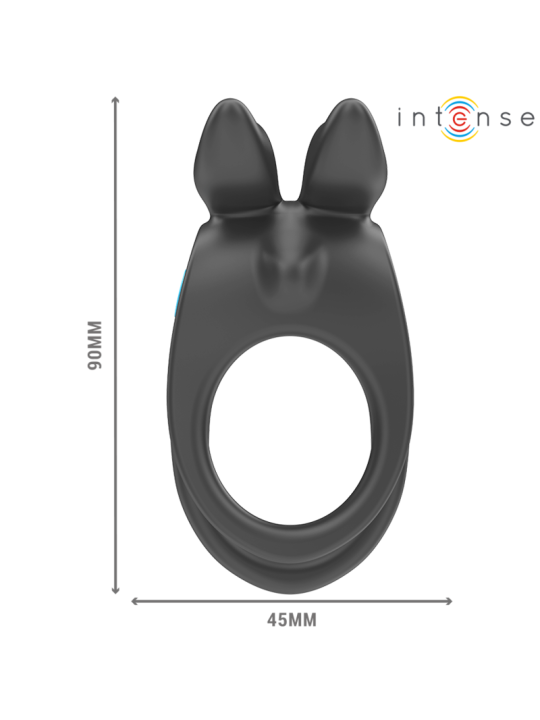 INTENSE SAM ANILLO DOBLE VIBRADOR PENE 10 VIBRACIONES NEGRO
