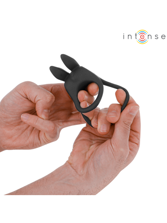INTENSE SAM ANILLO DOBLE VIBRADOR PENE 10 VIBRACIONES NEGRO