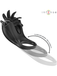INTENSE MABEL ANILLO VIBRADOR 10 VIBRACIONES CON ESTIMULADOR DE CLITORIS NEGRO