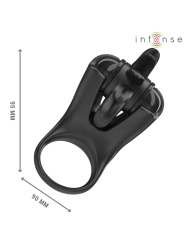 INTENSE MABEL ANILLO VIBRADOR 10 VIBRACIONES CON ESTIMULADOR DE CLITORIS NEGRO