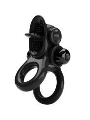 PRETTY LOVE PASSIONATE RING DOBLE ANILLO VIBRADOR ESTIMULADOR CLITORIS NEGRO