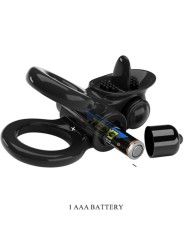 PRETTY LOVE PASSIONATE RING DOBLE ANILLO VIBRADOR ESTIMULADOR CLITORIS NEGRO