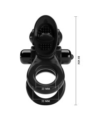 PRETTY LOVE PASSIONATE RING DOBLE ANILLO VIBRADOR ESTIMULADOR CLITORIS NEGRO