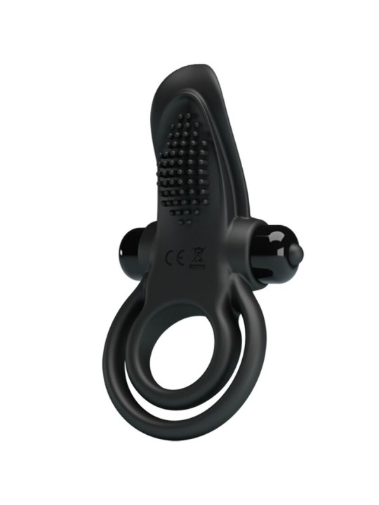 PRETTY LOVE DOBLE ANILLO VIBRADOR ESTIMULADOR CLITORIS 10 VIBRACIONES NEGRO