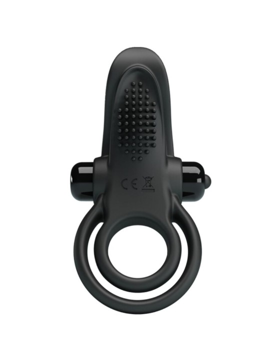 PRETTY LOVE DOBLE ANILLO VIBRADOR ESTIMULADOR CLITORIS 10 VIBRACIONES NEGRO