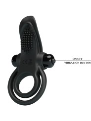 PRETTY LOVE DOBLE ANILLO VIBRADOR ESTIMULADOR CLITORIS 10 VIBRACIONES NEGRO