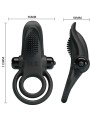 PRETTY LOVE DOBLE ANILLO VIBRADOR ESTIMULADOR CLITORIS 10 VIBRACIONES NEGRO