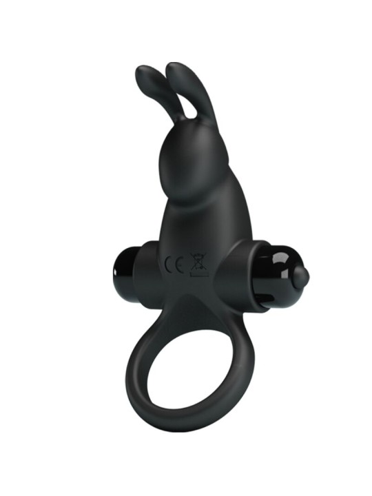 PRETTY LOVE ANILLO VIBRADOR ESTIMULADOR RABBIT CLITORIS 10 VIBRACIONES NEGRO