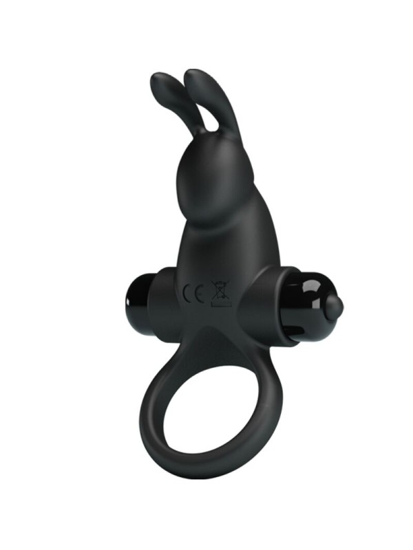 PRETTY LOVE ANILLO VIBRADOR ESTIMULADOR RABBIT CLITORIS 10 VIBRACIONES NEGRO
