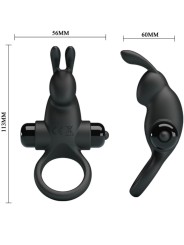 PRETTY LOVE ANILLO VIBRADOR ESTIMULADOR RABBIT CLITORIS 10 VIBRACIONES NEGRO