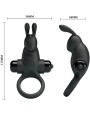 PRETTY LOVE ANILLO VIBRADOR ESTIMULADOR RABBIT CLITORIS 10 VIBRACIONES NEGRO