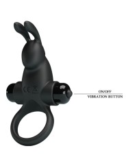 PRETTY LOVE ANILLO VIBRADOR ESTIMULADOR RABBIT CLITORIS 10 VIBRACIONES NEGRO