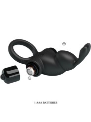 PRETTY LOVE ANILLO VIBRADOR ESTIMULADOR RABBIT CLITORIS 10 VIBRACIONES NEGRO