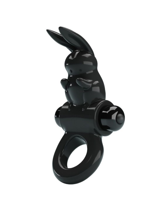 PRETTY LOVE EXCITING RING ANILLO VIBRADOR RABBIT 10 VIBRACIONES NEGRO