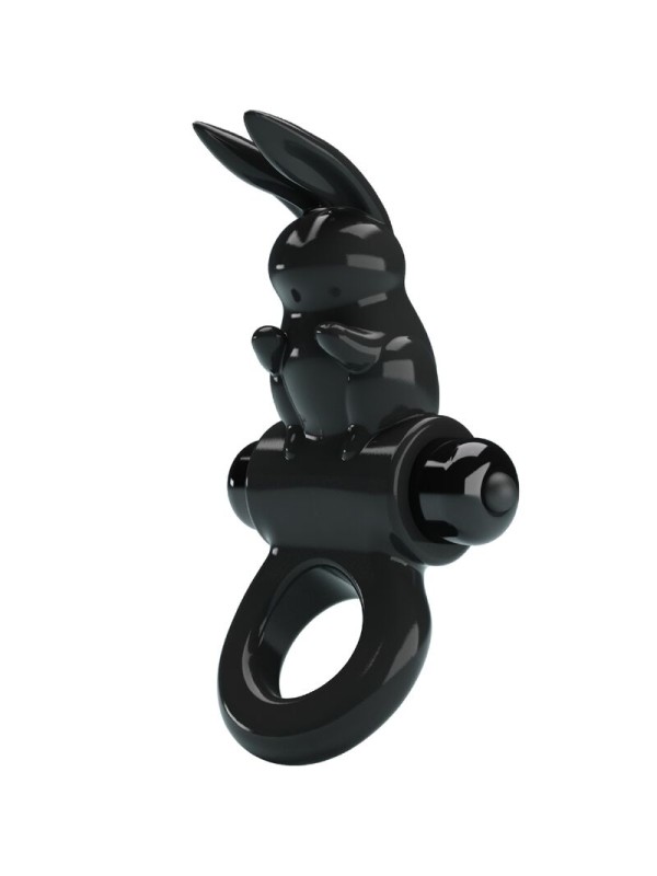 PRETTY LOVE EXCITING RING ANILLO VIBRADOR RABBIT 10 VIBRACIONES NEGRO