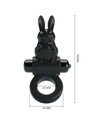 PRETTY LOVE EXCITING RING ANILLO VIBRADOR RABBIT 10 VIBRACIONES NEGRO