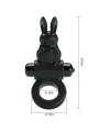 PRETTY LOVE EXCITING RING ANILLO VIBRADOR RABBIT 10 VIBRACIONES NEGRO