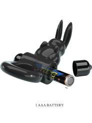 PRETTY LOVE EXCITING RING ANILLO VIBRADOR RABBIT 10 VIBRACIONES NEGRO