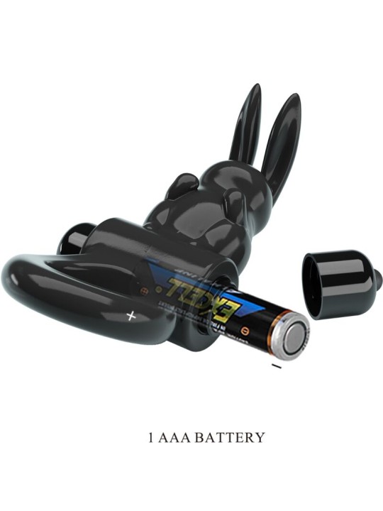 PRETTY LOVE EXCITING RING ANILLO VIBRADOR RABBIT 10 VIBRACIONES NEGRO