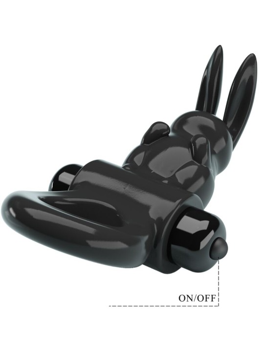 PRETTY LOVE EXCITING RING ANILLO VIBRADOR RABBIT 10 VIBRACIONES NEGRO