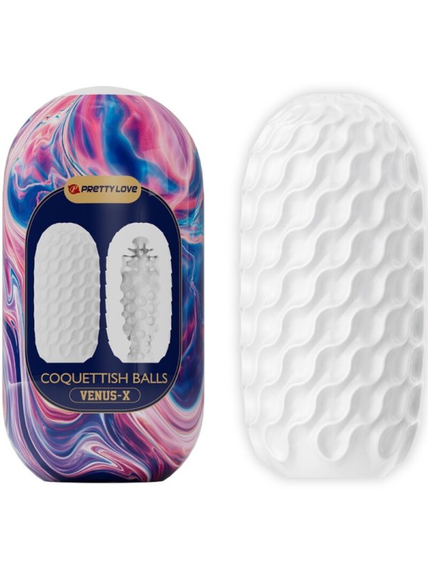 PRETTY LOVE COQUETTISH BALLS MASTURBADOR MASCULINO SILICONA BLANCO