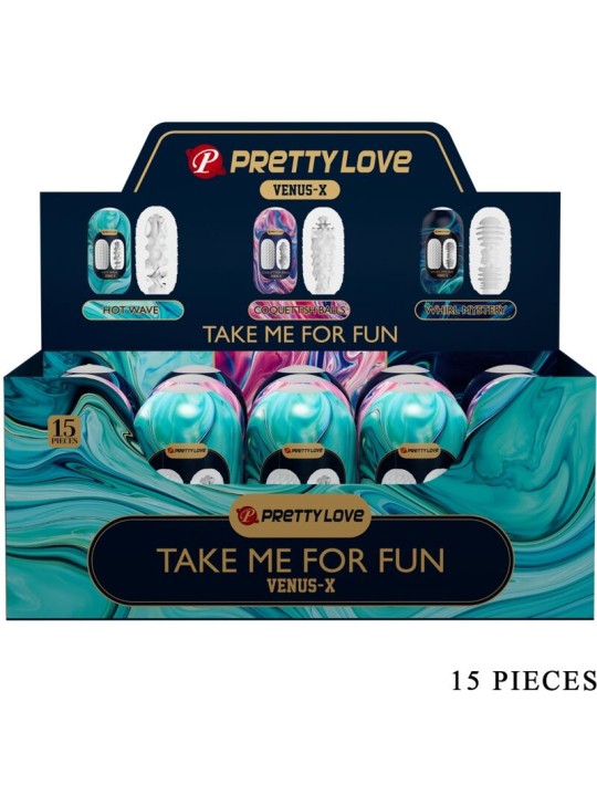 PRETTY LOVE VENUS X 15 MASTURBADORES MASCULINOS SILICONA BLANCO