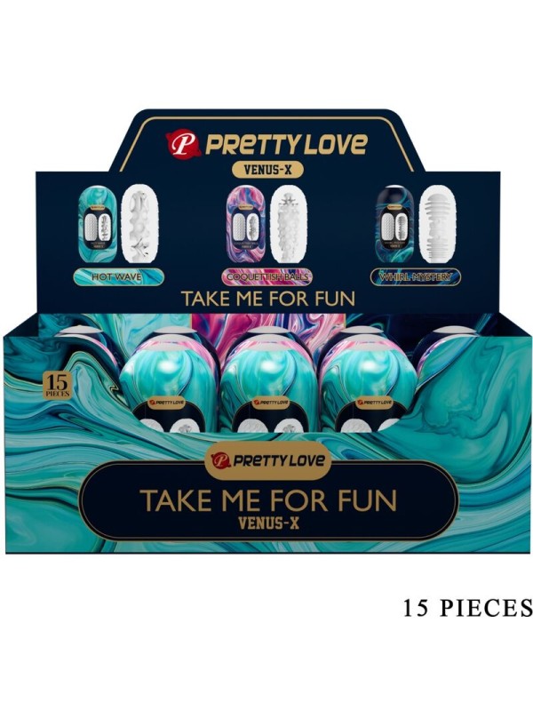 PRETTY LOVE VENUS X 15 MASTURBADORES MASCULINOS SILICONA BLANCO