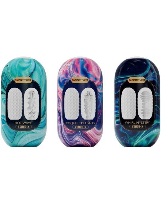 PRETTY LOVE VENUS X 15 MASTURBADORES MASCULINOS SILICONA BLANCO