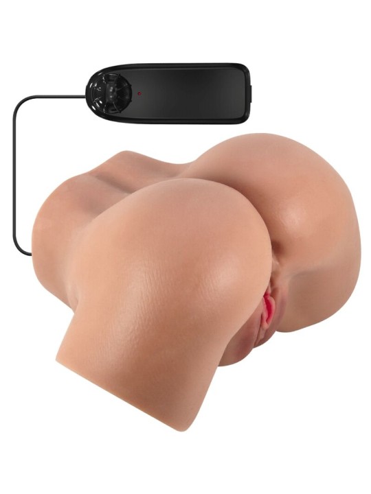 CRAZY BULL HAILEY TRASERO VIBRADOR CON VAGINA Y ANO REALISTICO MULATO CONTROL REMOTO