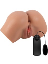 CRAZY BULL HAILEY TRASERO VIBRADOR CON VAGINA Y ANO REALISTICO MULATO CONTROL REMOTO